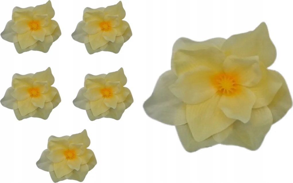 6x Mesterséges magnólia csomózó fej Mesterséges Virágok Magnólia