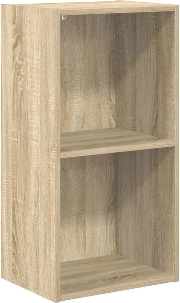 vidaXL 2-szintes sonoma színű szerelt fa könyvszekrény 40x30x76,5 cm
