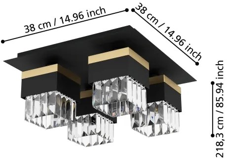 Eglo 900302 - Mennyezeti lámpa BARRANCAS 4xE14/40W/230V