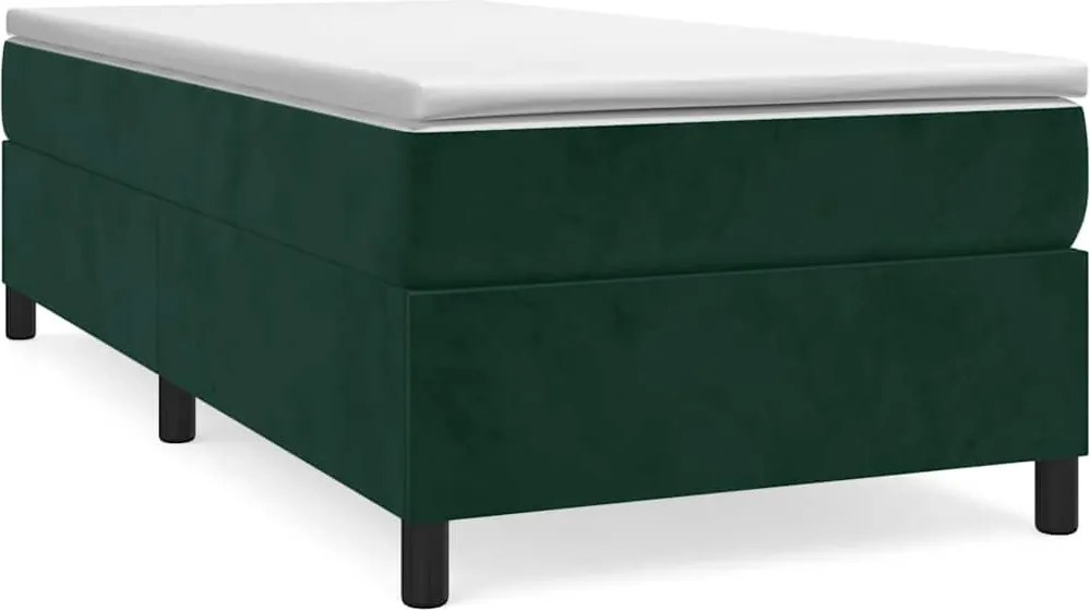 vidaXL sötétzöld bársony rugós ágy matraccal 80 x 200 cm