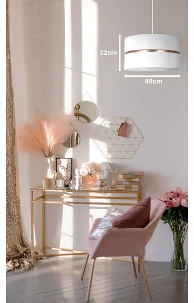 Duolla - Csillár zsinóron DUO 1xE27/15W/230V átm. 40 cm fehér/arany