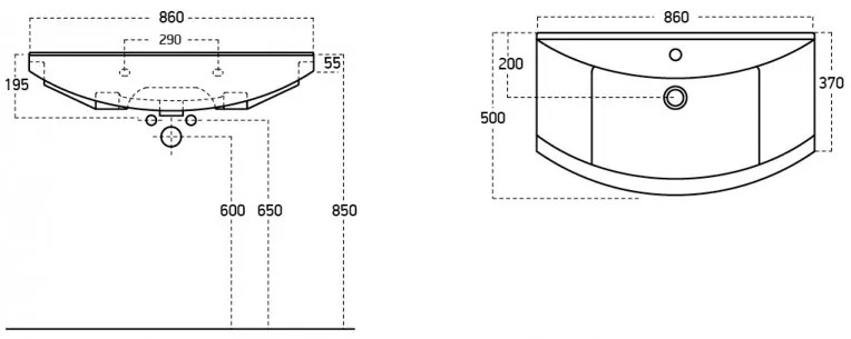 SZQUARE 85/100 cm komplett fürdőszoba bútor dupla szekrénnyel, LED világítással