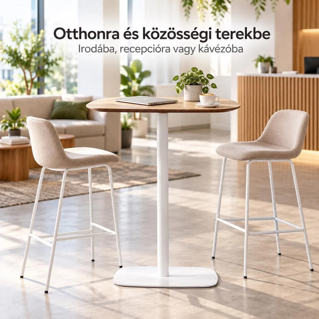 Bárasztal, kerek MDF asztallappal, Ø60 x 105 cm, 20 kg teherbírás, tölgy/fehér