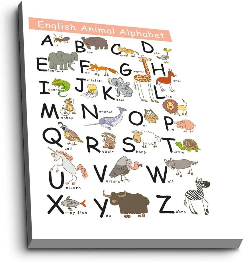 Gyerekszoba kép 45x70 cm Alphabet – Wallity