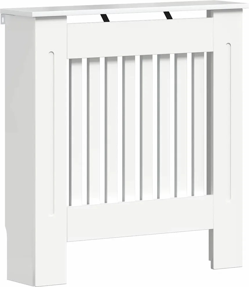 vidaXL Radiátor fedezék Magas Fényű Fehér 78 x 19 x 81,5 cm Faanyag