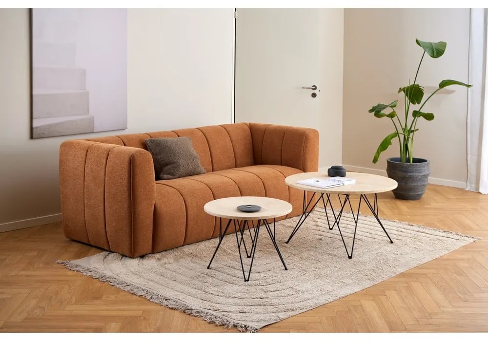 Kerek tárolóasztal márvány dekoros asztallappal ø 55 cm Prunus – Actona