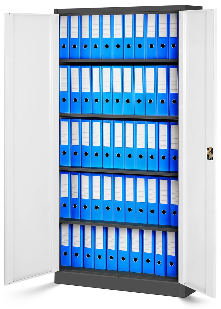 4x készlet fém iratszekrény JAN, 900 x 1850 x 400 mm, antracit-fehér