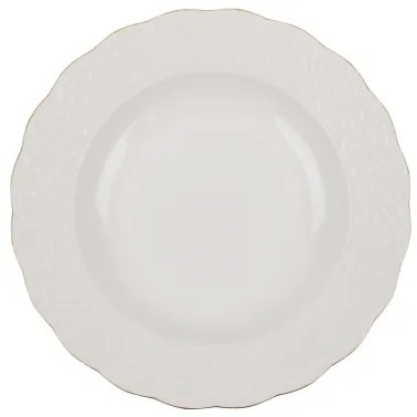 24 darabos porcelán étkészlet, fehér/arany