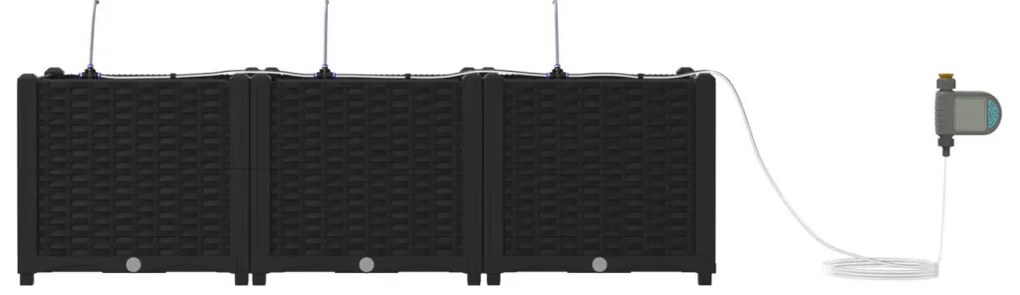 Kerti ültetők Fekete 120 x 40 x 37.5 cm Acél