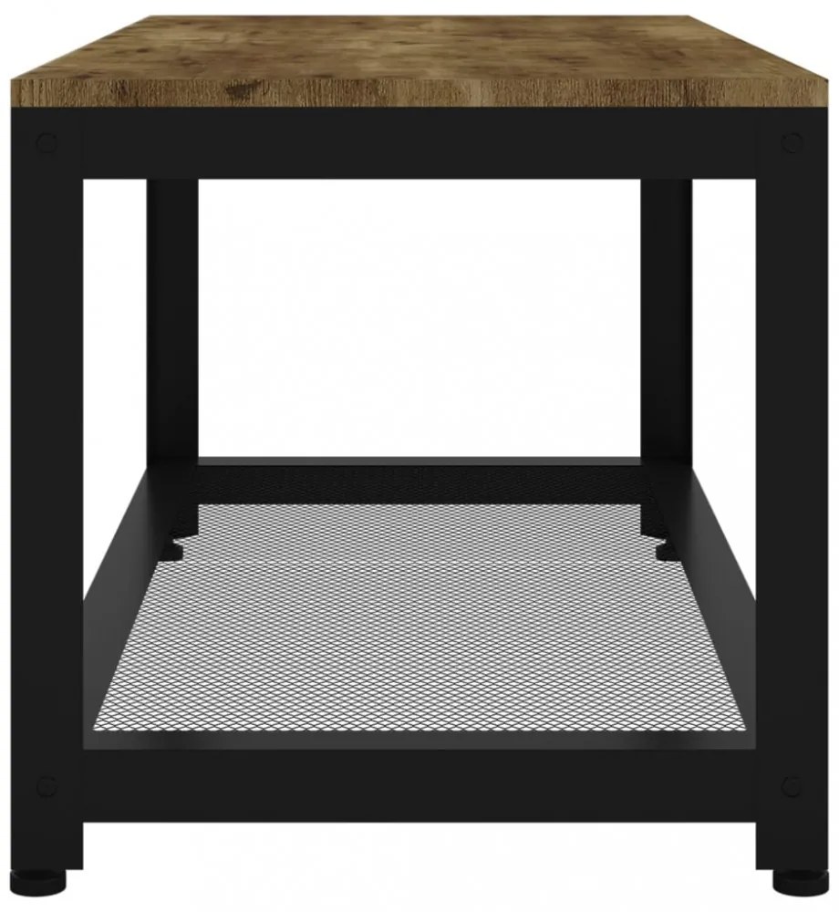 sötétbarna és fekete MDF és vas dohányzóasztal 90x45x45 cm