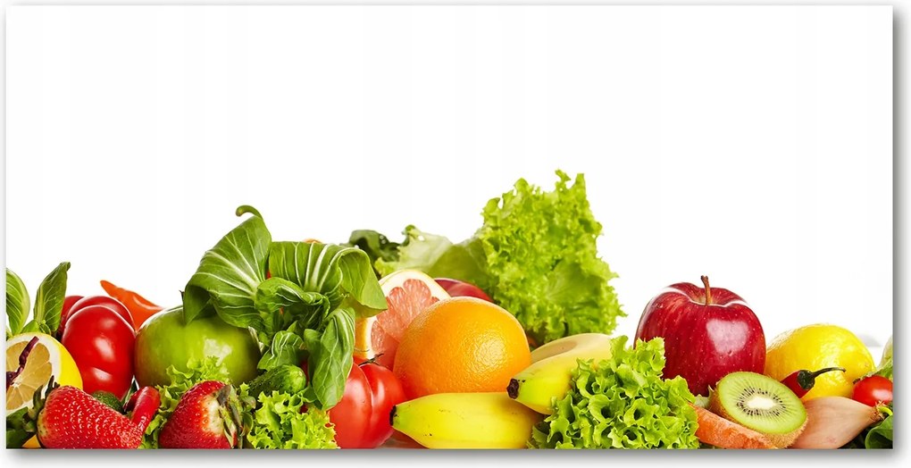 Fotótapéta üvegfalra Gyümölcsök és zöldségek 140x70