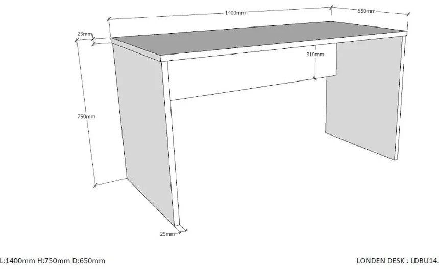 London sötétszürke gyerek íróasztal - Vipack