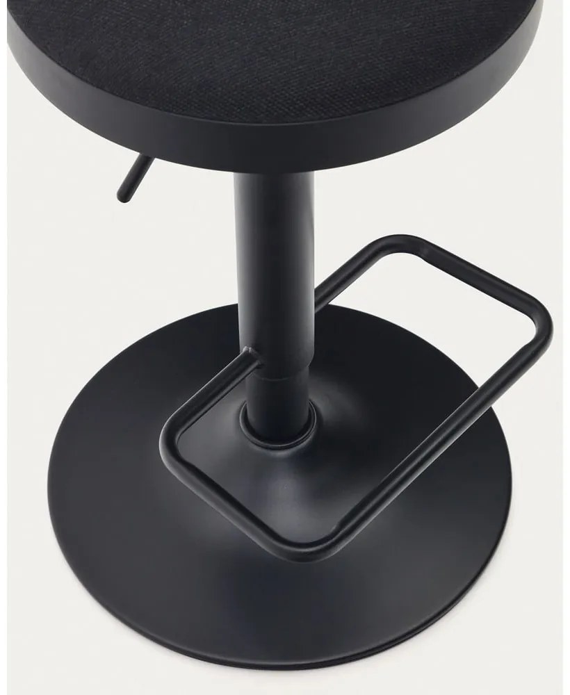 Fekete kárpitozott állítható magasságú bárszék szett 2 db-os (ülésmagasság 53,5 cm) Zaib – Kave Home