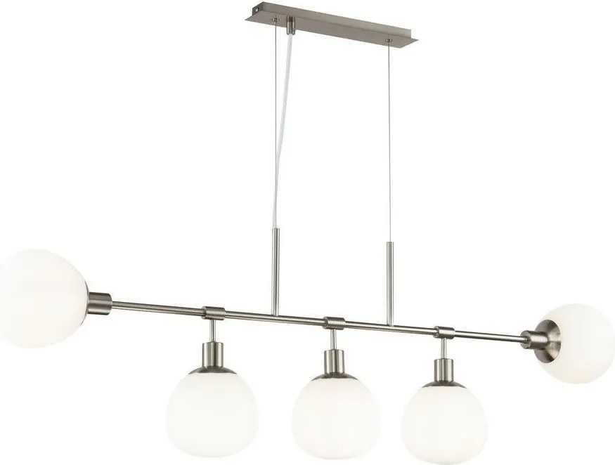 MAYTONI MOD221-PL-05-N ERICH Modern Függesztett Lámpa Fehér, Nikkel E14 IP20