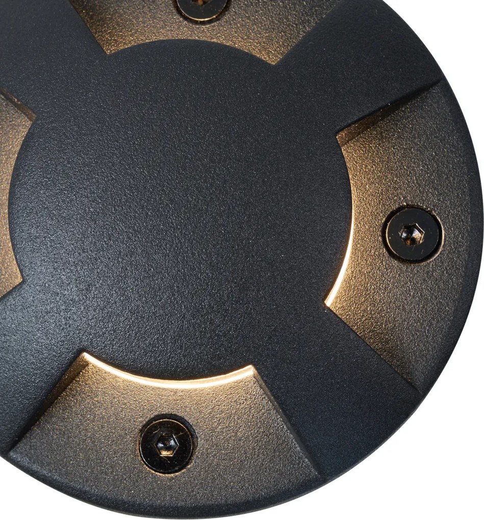 Modern fekete talajba süllyesztett spotlámpa GU10 50mm 4-fény effektus IP65 - Cellar