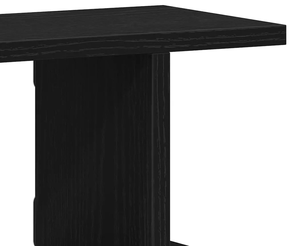 2 db fekete tölgy szerelt fa fali polcok 105x18x20 cm