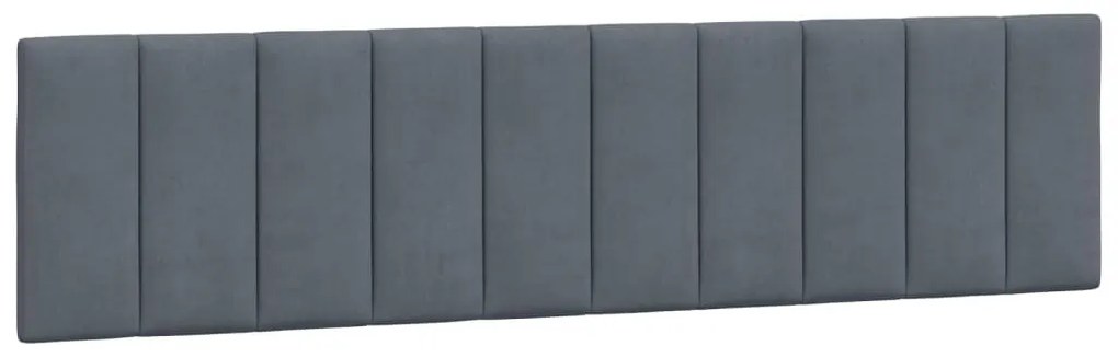 sötétszürke bársony ágykeret LED-világítással 200 x 200 cm