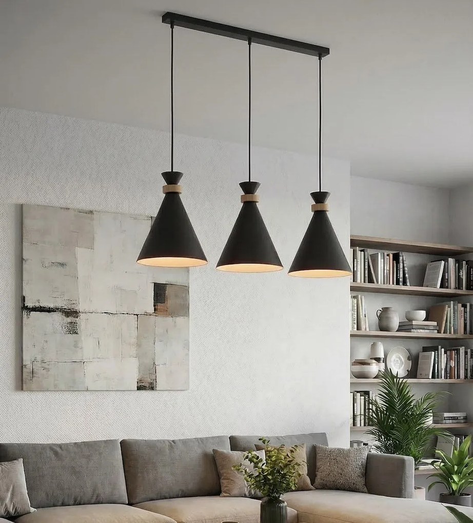 Emibig modern skandináv függeszték zero fekete emi1682/3