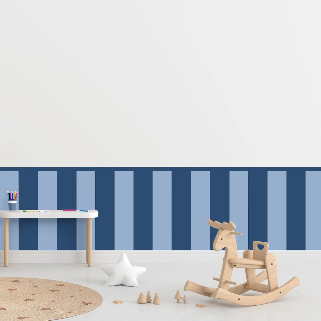 PIPPER. Textil öntapadó tapéta - Egy téglalap - Acélkék színű Méret: 60cm, Szín: Kombináció