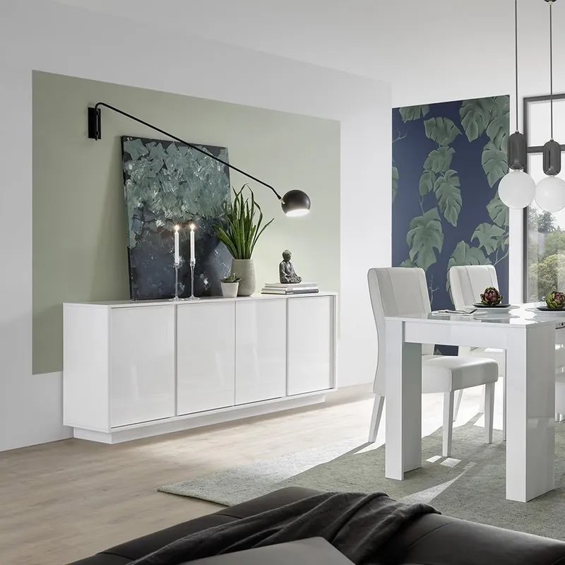 Ice 4 ajtós komód fehér 180cm
