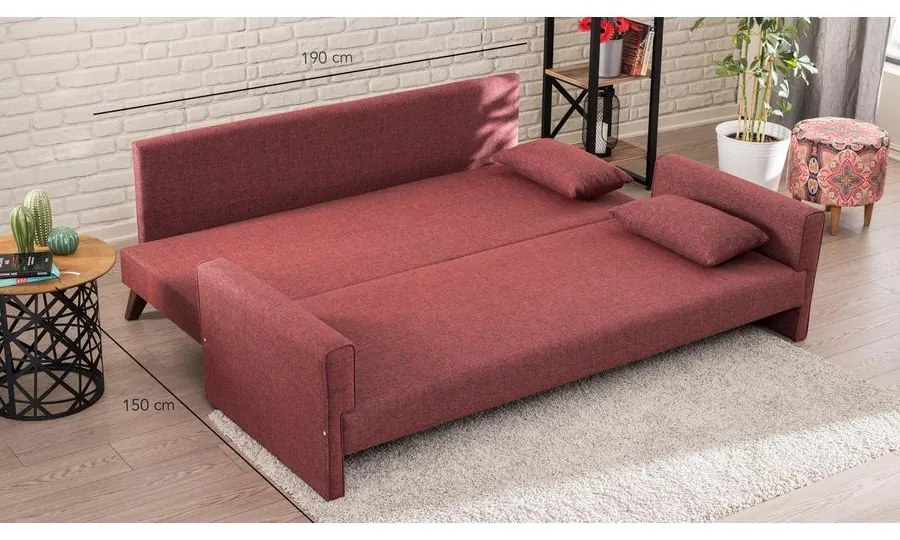 3 személyes kanapéágy Bella Sofa - Bordó