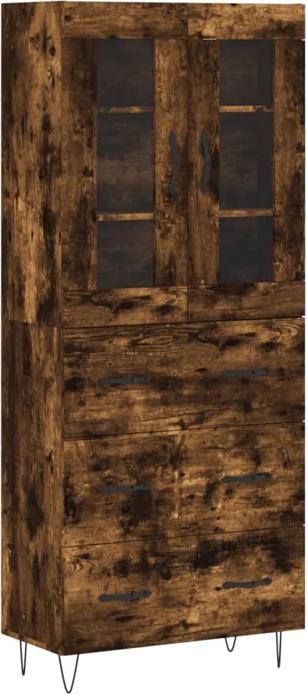 vidaXL füstös tölgy színű szerelt fa magasszekrény 69,5 x 34 x 180 cm