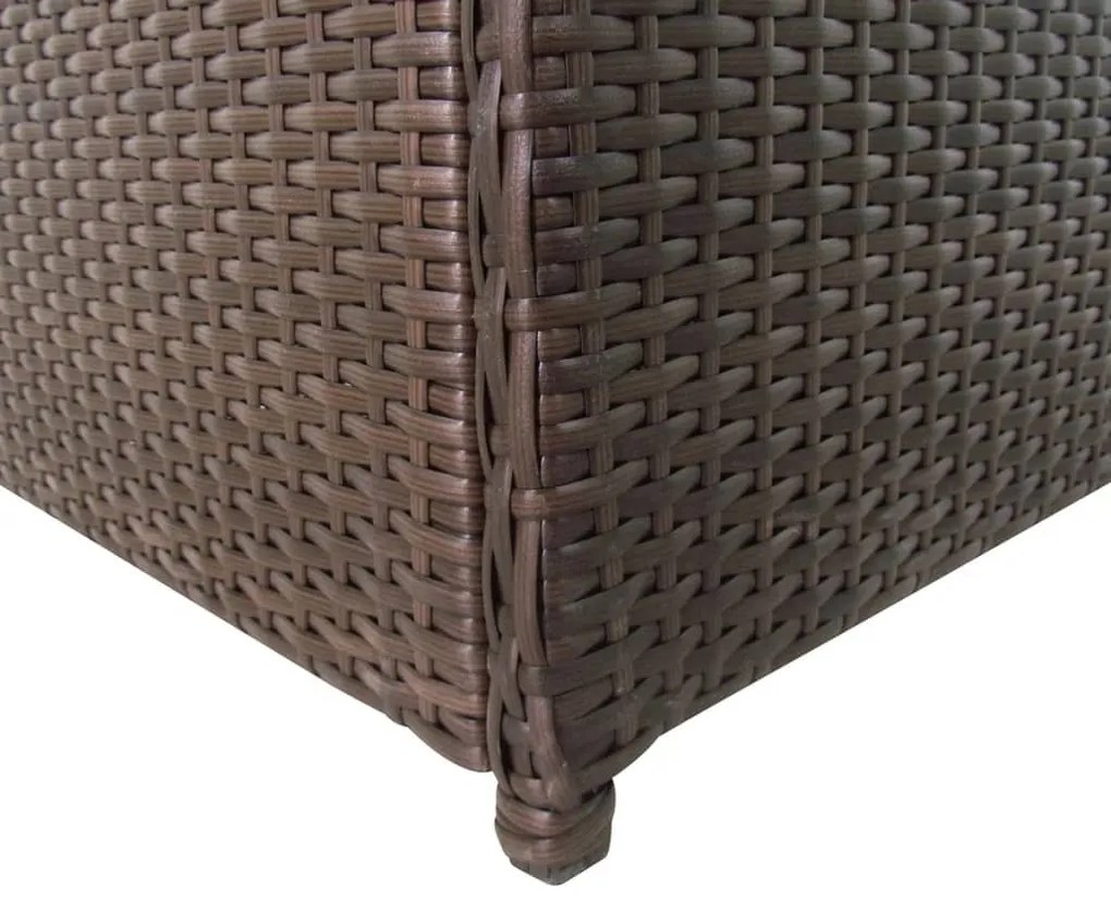 Barna polyrattan kerti tárolóláda 120 x 50 x 60 cm