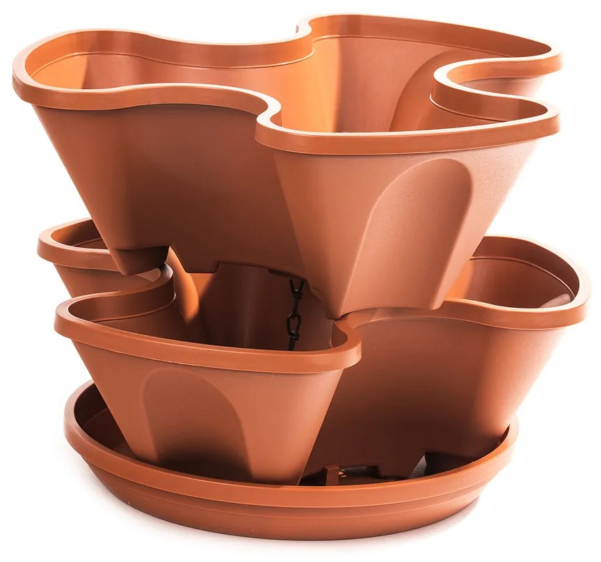 2-részes felakasztható virágpiramis – terrakotta, 23 cm