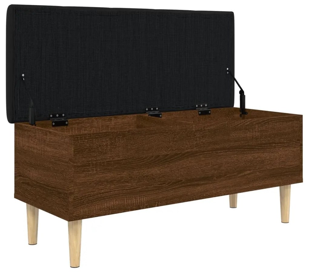 barna tölgy színű szerelt fa tárolópad 102x42x46 cm