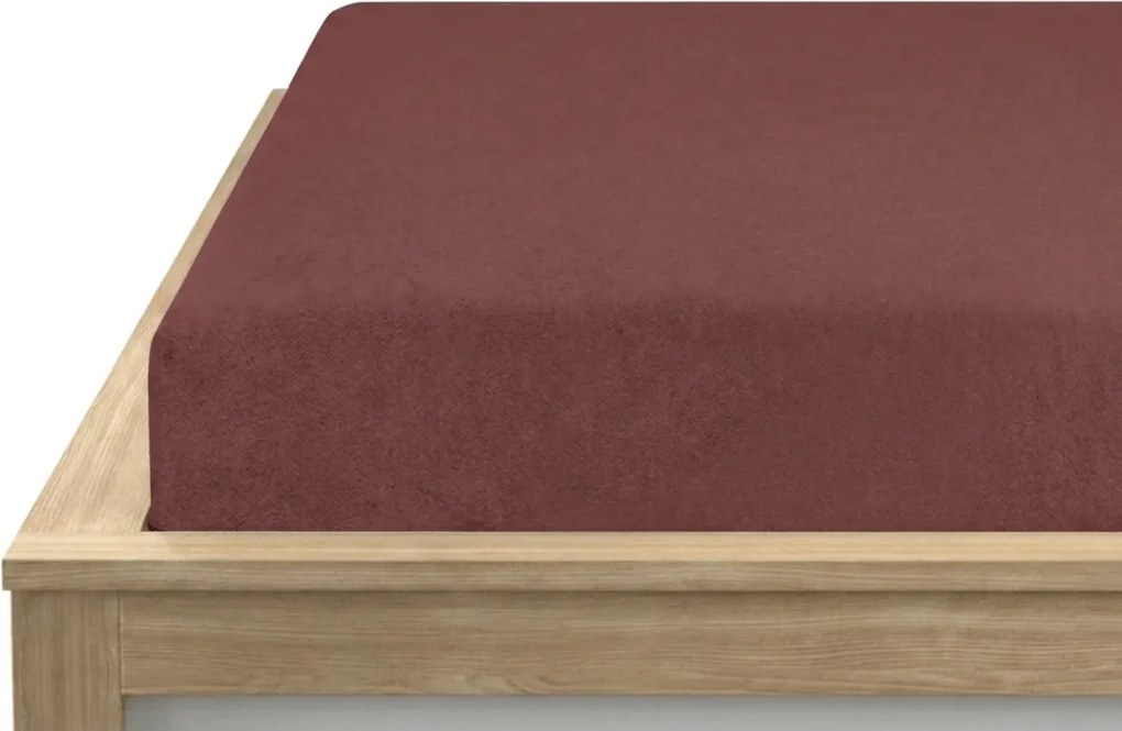 Frottír gumis lepedő POLY sötétbarna 90 x 200 cm
