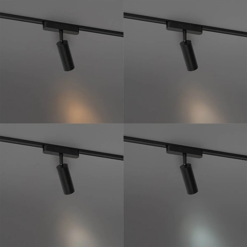 Modern fekete spotlámpa 1 fázisú sínrendszerhez 4,5W 3000K - Mágneses Samson