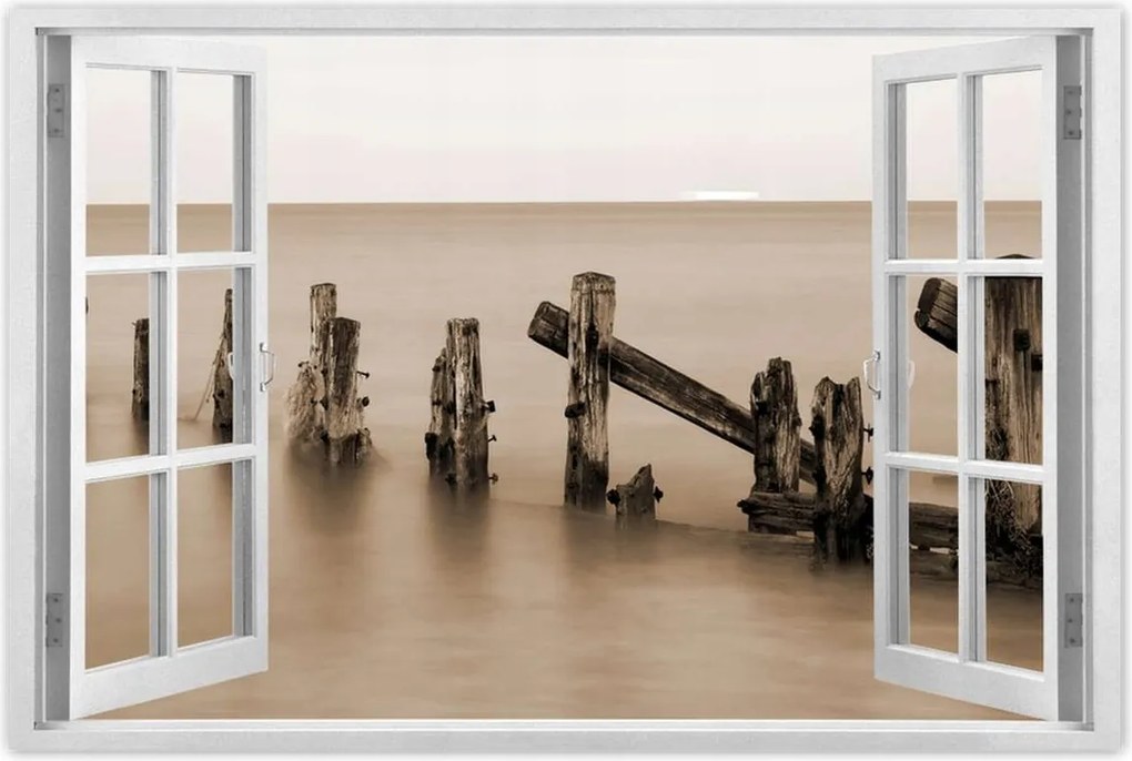 Poszterek 60x40 Hullámtörő fa