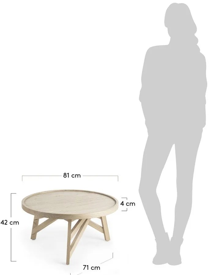 Thais mindifa dohányzóasztal, ø 80 cm - Kave Home