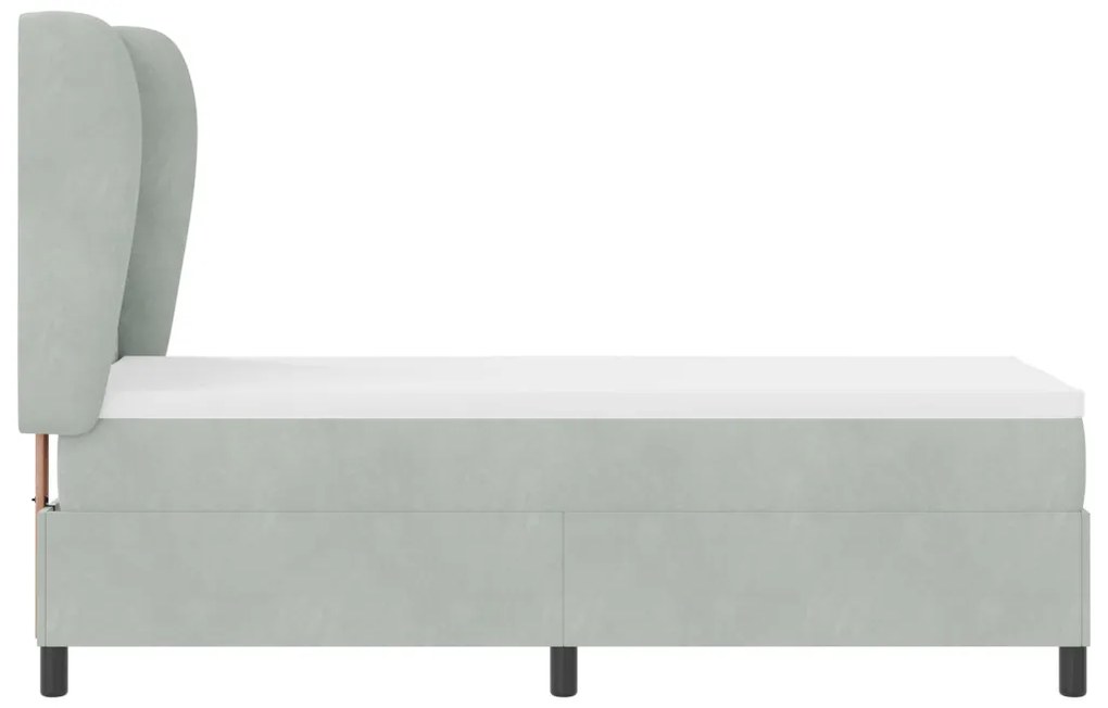 vidaXL Boxrugós ágy matracmal Világosszürke 200 x 80 cm Poliészter