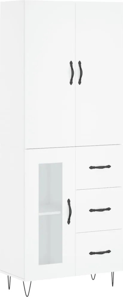 vidaXL fehér szerelt fa magasszekrény 69,5 x 34 x 180 cm