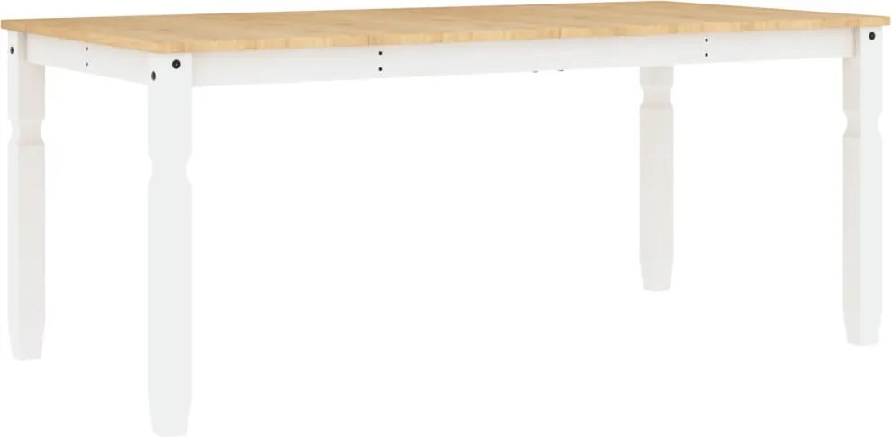 vidaXL Corona fehér tömör fenyőfa ebédlőasztal 180 x 90 x 75 cm
