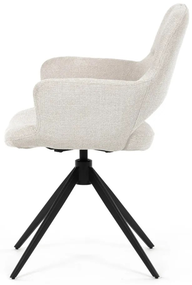 Elegáns Forgó Étkezőszék Krémszínben. 360°-ban forgatható.