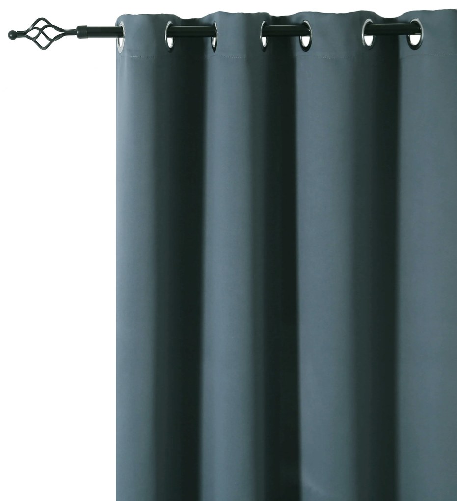 Kékeszöld függöny OXFORD 140x250 cm Felfüggesztés: Hullámos sínszalag