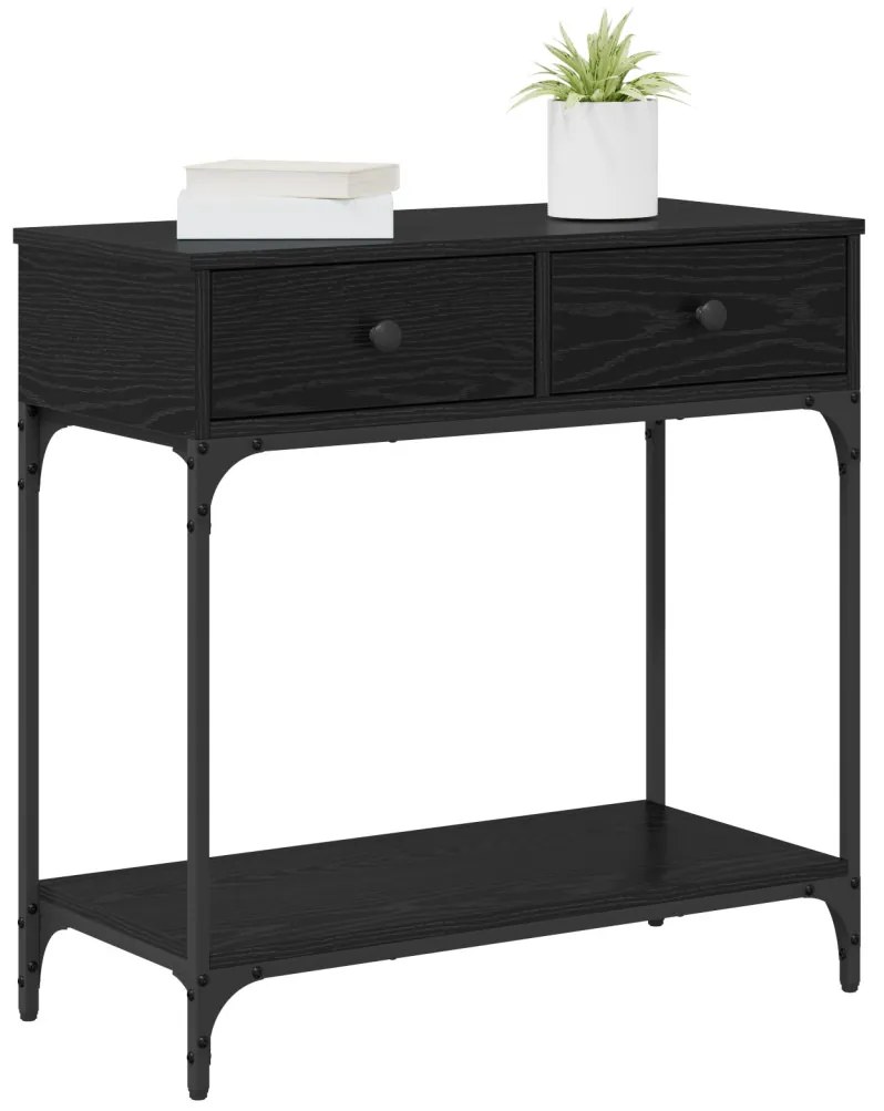 Konzolasztal Fekete tölgy 75x34.5x75 cm Mérnöki fa