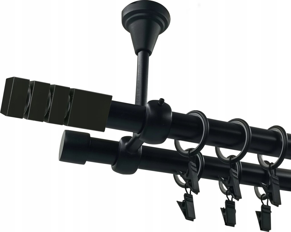 Mennyezeti Függönykarnis Fekete Matt 19+19mm Nordic 120cm