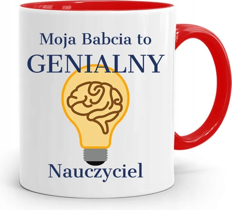 Piros Bögre Nagymamáknak Zseniális Tanár nyomott mintával