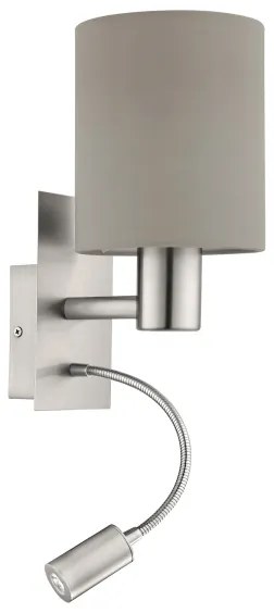 Eglo 96478 - LED flexibilis lámpa PASTERI 1xE27/40W+LED/3,8W taupe