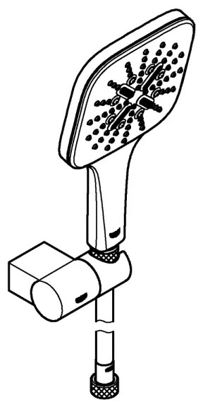 GROHE 26588000 - RAINSHOWER SMARTACTIVE 130 CUBE kézi zuhanyszett, fényes króm