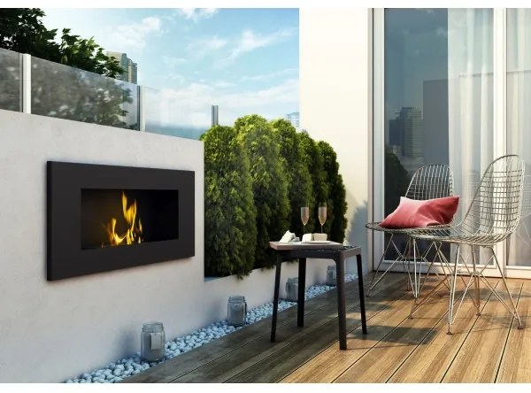 DELTA2/CZARNY/TUV - Beépíthető BIO DELTA2 kandalló 40x90 cm 2kW fekete