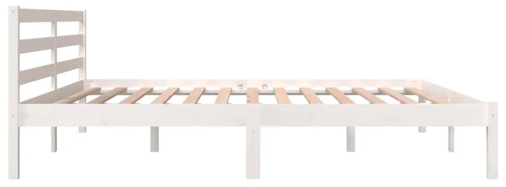 fehér tömör fenyőfa ágykeret 180 x 200 cm (Super King)