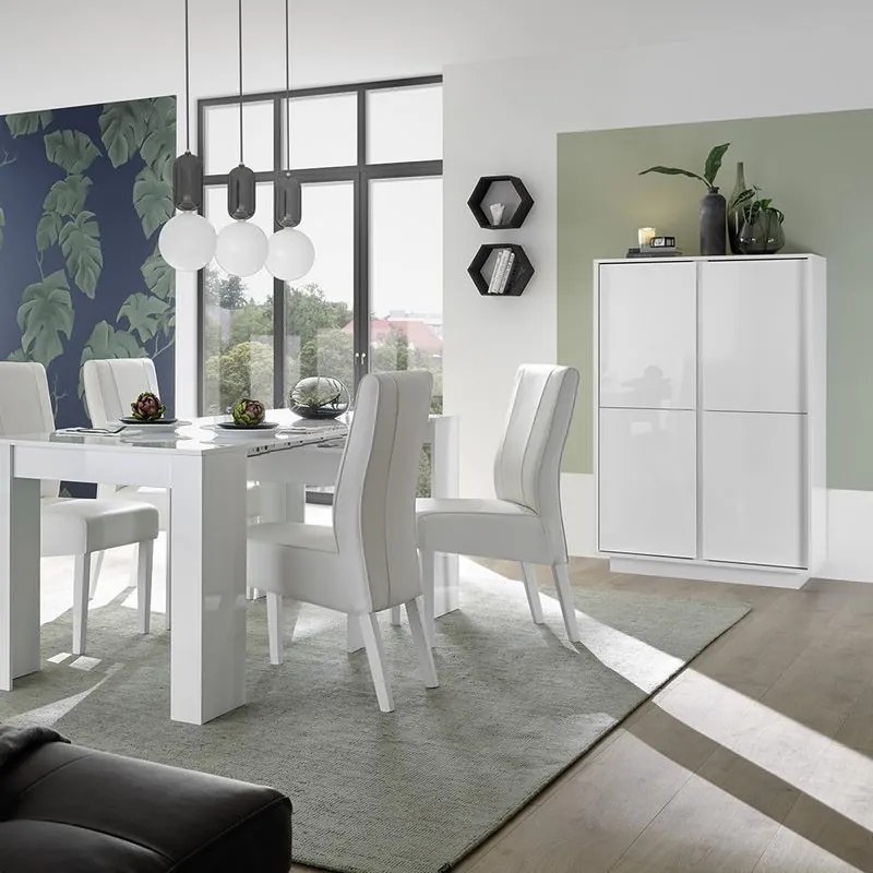Ice 4 ajtós komód fehér 92cm