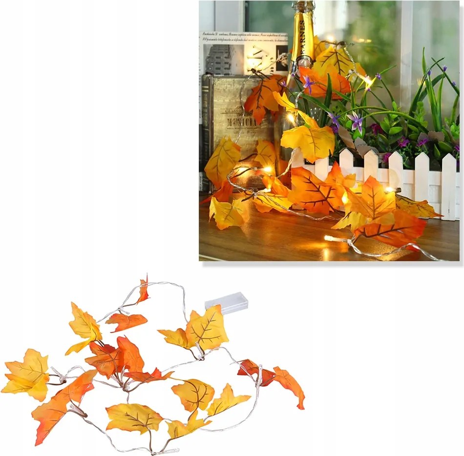 Livarno home Fényfüzér 10 LED-es elemes, őszi Levelek (2/G-162)