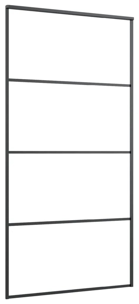 Fekete matt ESG üveg és alumínium tolóajtó 102,5x205 cm