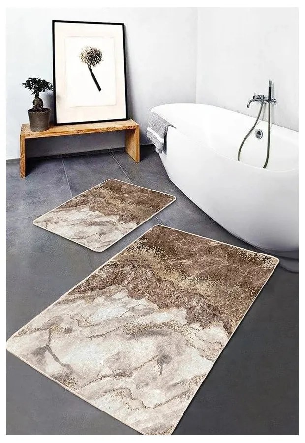 Barna fürdőszobai kilépő szett 2 db-os 60x100 cm – Mila Home