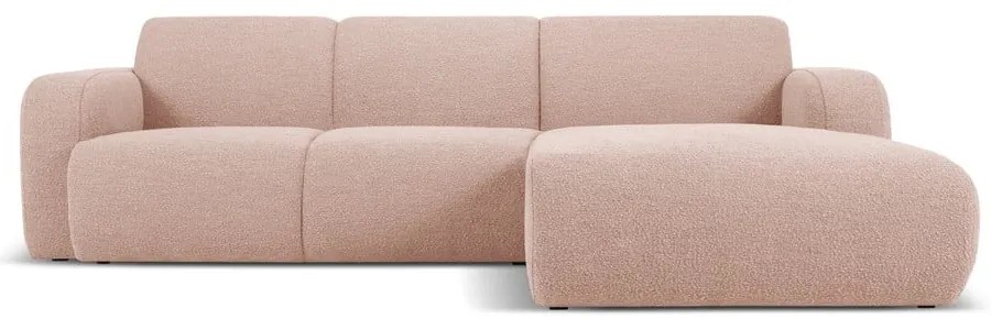 Rózsaszín buklé sarokkanapé (jobb oldali) Molino – Micadoni Home
